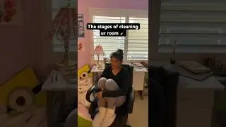 The stages of cleaning ur room 🥲#shorts #relatable #funny #cleaning #teens