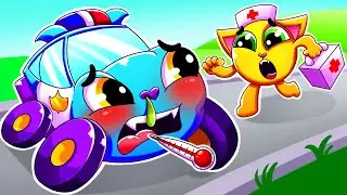 Baby Police Car is Sick song! 🚑 Doctor for Baby Cars & Healthy Habits Songs