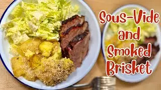 Brisket [sous-vide then smoked], Parmesan Smashed Potatoes, Caesar Salad | Buttery Pear Cake