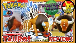 WICKED COOL TOYS Pok&eacute;mon TAUROS Battle Feature Figure Review and UNBOXING SERIES 2