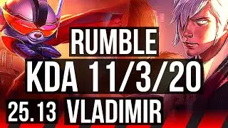 RUMBLE vs VLADIMIR (TOP) | 11/3/20 | KR Challenger | 25.13