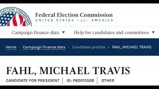 Black horse candidate MICHAEL TRAVIS FAHL running for POTUS!