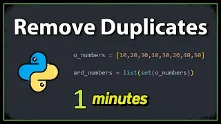 Remove Duplicates from the list using the set() Method in Python