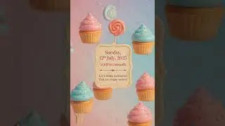 Animated First Birthday eCard | Sweet Candy Theme Baby Girl Invite
