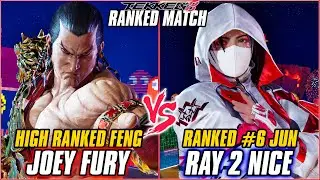 TEKKEN 8 ▰ JOEY FURY (Feng) vs RAY 2 NICE (#6 Ranked Jun) ▰ T8 RANKED GAMEPLAY