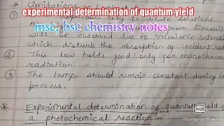 experimental determination of quantum yield of photochemical reaction notes |msc, bsc|