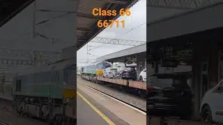 Class 66 66711 ford car train #trains #car #newcar #fasttrains #class66 #railway #freighttrain