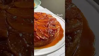 Caramel Peach Upside Down Cake #baking #bakingrecipes #peaches #cakerecipe