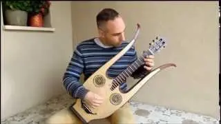 Eyal leber playing Lyre guitar, David's harp by Luthier Yaron Naor