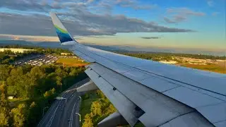 [4K] – Golden Hour Seattle Landing – Alaska Airlines – Boeing 737-700 – SEA – N615AS – SCS Ep. 1035