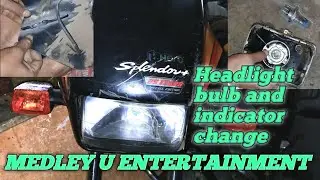 Hero splendor plus bs4 headlight bulb,indicator change and visor repair #vairalvideo #headlight