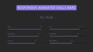How To Create Animated Responsive Skills bars Using HTML & CSS |Animated Progress bars Tutorial