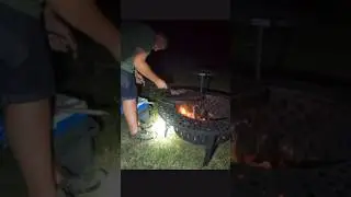 Camping and hanging around by the fire #camping #fire #makingfood #hangingout #campingnight