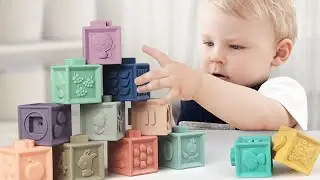 Multifunctional Soft Building Blocks Set Colorful Stacking Blocks Squeeze Matching Toy Teething Toy