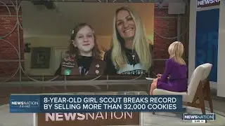 8- year- old cancer survivor and girl scout breaks record by selling more than 32,000 cookies.