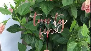 Birthday Cake Topper Twenty Fine - Rose Gold Mirror