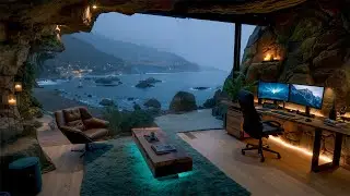 Peaceful Deep Focus Jazz Environment | Hidden Coastal Cabin Retreat for Immersive Work