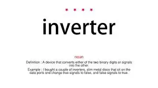 How to pronounce inverter - Vocab Today