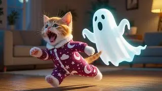Ginger Kitten Sees a Ghost 👻 But Mama Cat Protects Him with Love 😾❤️