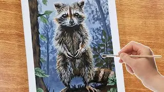 How to Paint a Raccoon I Acrylic Painting for Beginners