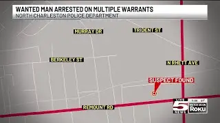 VIDEO: Wanted suspect arrested on multiple warrants, North Charleston Police say