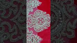 1 Yard Corded Gold Embroidered Lace Trim &ndash; Luxury Wedding Gown and Bridal Veil Material,  XC021