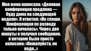 Моя жена написала: «Деловая конференция продлена — буду дома на следующей неделе».Поэтому я убедился