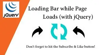 How to Make Loading Bar while Page Loads (with jQuery) 🔥🔥🔥