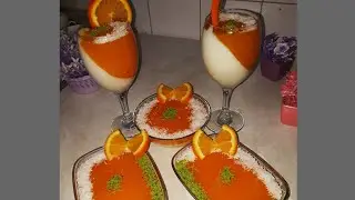 #بالوظة  البرتقال 🍊 مع المهلبية بطريقة سهلة وطعم لذيذ😍
