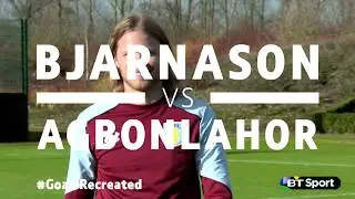Bjarnason attempts a Premier League strike from Agbonlahor #GoalsRecreated