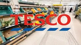 The Empty Shelves in Tesco Supermarket - Food Shopping UK