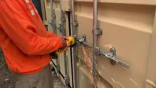 Removing Bolts from Double Door Shipping Containers