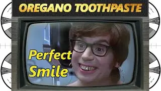 Homemade natural toothpaste with oil of oregano and other natural ingredients.