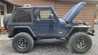 5.7L Hemi Swapped 2002 Jeep Wrangler TJ driving on the road like a Boss! Take a quick ride with me!
