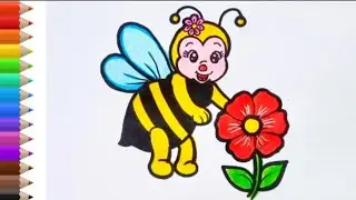 How to draw cute honey bee drawing for kids #drawing #howtodraw #easydrawing 
