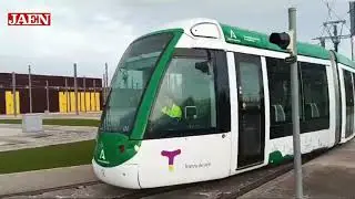 El tranvía sale de las cocheras de Vaciacostales. Jaén (29.11.2024)