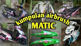 Kumpulan airbrush matic motif grafis simpel harian