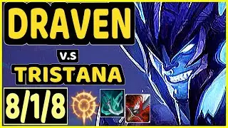 BRTT (DRAVEN) vs TRISTANA - 8/1/8 KDA BOTTOM ADC CHALLENGER GAMEPLAY - BR