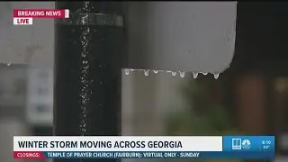 Wet and icy conditions in Midtown