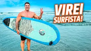 FIZ MINHA PRIMEIRA AULA DE SURF DA VIDA! FOI DIF&Iacute;CIL 😅