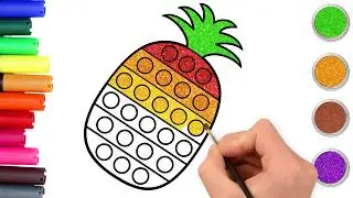 🍍Как нарисовать ананас Pop It | Пошаговая инструкция | Рисование фруктов | Chiki Doodle #shorts #...