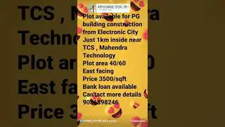 plot for sale Electronic city phase 2-40/60/3500/sqft -9036898246