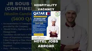 Jobs in Qatar #hospitality #vacancy #hotelmanagement #hoteljobs #chefjobs #gulfjobs #qatar #shorts