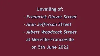 Unveiling Glover / Jefferson / Woodcock Streets at Merville on 05/06/2022