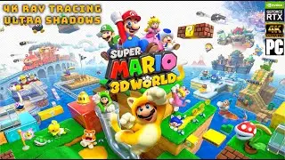 Super Mario 3D World CEMU 4K ReShade Ray Tracing Ultra Shadows with RTX 3090 . Info in Description.