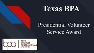 BPA Presidential Volunteer Service Award