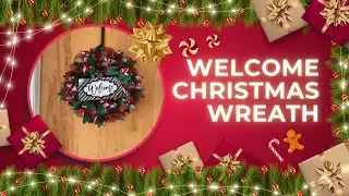 how to make a welcome thin wreath for your front door, diy wreath making #christmas #diycrafts