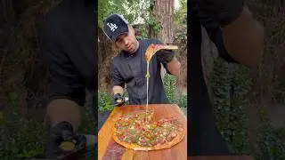 Hot honey pesto roni &lrm;🍕🍯🥓🔥#pizza #cooking #recipe #shorts