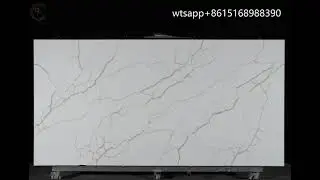 Popular Calacatta Marble-looking Quartz Stone Slab Show.