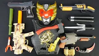 Dragon Warrior Toy Arsenal! Golden Revolver, Ninja Blades, Shotguns & Camouflage Rifle Loadout!